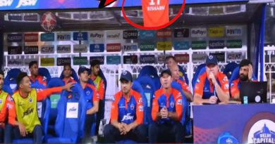 rishabh pant jersey on delhi capitals dugout in ipl 2023 vs lsg match
